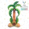 Mecrla Novo Balão de Folha de Alumínio Grande com Base de Suporte Abacaxi Cacto Coqueiro Decoração de Festa de Verão