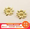Pendientes de girasol de metal de moda de alta gama versátiles, pendientes huecos irregulares de hoja de arce y corazón