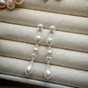 Pendientes de Plata de Ley S925 Perla de Agua Dulce Natural Barrocos Pendientes Simples y Elegantes Pendientes Pendientes