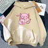 Sudadera con Capucha Graffiti de Axolotl Amante de la Leche de Fresa 2025 Kawaii Invierno Mujer Primavera Otoño Hombre
