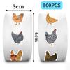 500 folhas/rolo de desenho animado rolo de galinha colar animal mão conta material adesivo etiqueta saco de papel envelope adesivo