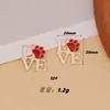 Dibujos Animados Transfronterizos Mascota Pie Perro Perrera COLECCIÓN LOVE Garra diy Aleación Goteo de Aceite Pendientes Llavero Accesorios Colgantes