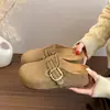 Chinelos Birkenstock para Mulheres 2026 Novo Modelo para Grávidas, Slip-On Sola Macia Largos Meio-Mules Fechados na Ponta com Solas Grossas