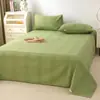 Sábana de tela de algodón gruesa original engrosada, sábana bajera, sábana de dormitorio de algodón original de una sola pieza, juego de tres piezas para funda de almohada doble para el hogar