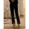 Jeans reto split novo para primavera e verão para mulheres plus size menina cheinha cintura alta stretch modelador versátil cropped calça reta