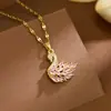 Colar de Aço Titânio com Cisne Micro-Incrustado de Zircônia Transfronteiriço para Mulheres, Design de Nicho de Luxo Leve de Verão, Joia de Corrente de Clavícula Versátil de Alta Qualidade