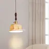 Lámpara colgante de cerámica vidriada pintada a mano de latón vintage estilo japonés, diseño simple para dormitorio, mesita de noche, comedor, barra de bar, recibidor y ventana salediza