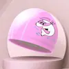 Gorro de baño para niños, nuevo equipo, venta al por mayor, para niños y niñas, con dibujos animados, de PU, impermeable, con protección para los oídos, para estudiantes