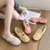 Zapatos Mary Jane de Malla con Rosa Estilo Chino Suaves Talla Grande 2026 Primavera/Verano Nuevo Estilo Hada con Moño de Red