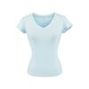 Camiseta de Verano 2025 Nueva Lyocell Tencel de Manga Corta para Mujer Cuello en V Profundo Ajustada Top Corto
