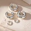 Joias de Venda Quente Transfronteiriça Brincos Argola Lisa em Forma de C Brinco de Orelha Conjunto Simples Sensação de Alto Padrão Brinco Dourado 5 Peças Feminino