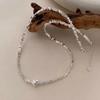 Collar de Plata Rota de Lujo Ligero de Alta Gama para Mujer, Diseño Nicho de Lujo Ligero, Cadena para Clavícula, Accesorios de Estilo Frío Simple