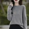 Camada base ready-to-wear de primeira linha suéter vermelho feminino estilo outono e inverno plus size feminino roupa top gola redonda malha camada base feminina