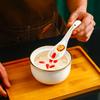 Tazón de cerámica especial estilo palaciego para estofado de hotel con tapa, tazón a prueba de agua para estofado de golondrinas, tazón de sopa para el hogar, tazón para huevo al vapor de restaurante, olla para estofado