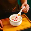 Tigela de hotel panela de cerâmica para ensopado com tampa tigela de sobremesa tigela individual para sopa louça individual panela de ensopado panela de cozimento duplo tigela para ninho de pássaro