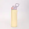 Nova Caneca Térmica Estilosa de Aço Inoxidável 304 de Alta Capacidade com Alça e Tampa Flip, Caneca Portátil para Uso Externo com Canudo Atacado