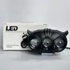 Faro de Motocicleta Eléctrico Foco LED de Cuatro Perlas Lente de Luz Fuerte Iluminación de Carretera Haz Alto y Bajo Integrado Plástico de Modificación 12V