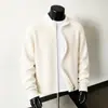 Cárdigan de punto liso con cremallera para hombre, chaqueta de punto, abrigo holgado popular de otoño e invierno, cuello alto, marca de moda, comercio exterior transfronterizo al por mayor