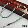 Colar Pingente Trançado DIY Realizador de Desejos Cordão Pingente de Jade Contas Douradas Cordão Estilo Chinês Corda de Mão Atacado
