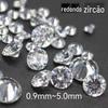 Celebridade da Internet Mais Vendido Manicure Zircão Atacado 0.9-5mm Resistente a Alta Temperatura Super Brilho Diamante Redondo Transparente Fundo Pontiagudo Broca de Unha