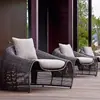 Sofá de Ratán del Sudeste Asiático para Exteriores, Silla de Ratán Creativa para Patio, Silla de Ocio Simple para Habitación Modelo de Hotel, Muebles para Villa