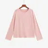 Top de punto liso simple para mujer talla grande, colección de invierno 2026, capa base versátil de cuello redondo para mujeres con curvas, top para mujer 25328