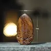 Colgante de Madera de Agarwood Qinan Marca Dragón Colgante Artesanía de Relieve Tallado por una Cara Estilo Chino Pieza de Mano Collar Wenwan