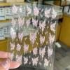 Pegatinas de mariposa huecas líquidas para decoración de uñas, parche de uñas con relieve de aurora láser, joyería, red, explosión, acuarela