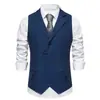 Chaleco de traje cruzado 2024 nuevo otoño para hombre, solapa vintage europeo y americano, de un solo botón, abrigo slim británico para hombre