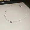 Collar con Colgante de Encaje Estilo Coreano y Perlas, Moderno, Sencillo, Lujo Ligero, Cadena para Clavícula de Gama Alta, Versátil para el Uso Diario, Exquisito Accesorio para el Cuello