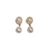 Pin Plateado con Perla Letra Lazo Aretes Diseño de Temperamento de Moda Aretes de Tuerca Lujo Ligero Avanzado Joyería de Oreja Venta al por Mayor