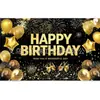 Venta Caliente Transfronteriza 2027 Nuevo Estilo Fondo de Cumpleaños Tela Banner Negro Dorado Reunión Familiar de Fiesta Decoración para Fotos Tela Colgante