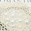Meio Lado Contas de Vidro Pérola Imitação Patches de Pérola com Fundo Plano 6-20mm Joias DIY Acessórios Artesanais Nail Art Adesivos de Pérola