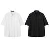 Cleanfit Camisa Casual Básica Desconstruida de Manga Corta para Hombre Color Sólido Combinación Universal Top con Sentido del Diseño Camisa de Moda de Alta Calidad