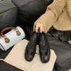 Mocasines Retro con Cordones para Mujer 2026 Otoño Nuevo Estilo Estilo Británico Zapatos Pequeños de Cuero Planos de Tacón Bajo Suela Suave Zapatos Individuales Zapatos Mary Jane