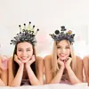 2027 Diadema de Feliz Año Nuevo Nochevieja Fiesta Temática Negra y Dorada Accesorios Coloridos para el Cabello Diadema Estrella Copa de Vino Diadema con Letra