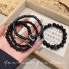 Nuevo Estilo Chino Apilado Guofeng Pulsera con Hebilla de Seguridad Doble Círculo Imitación Ónice Pulsera Vintage Mejor Amigo de Pareja Pulsera Versátil