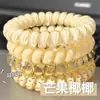 Diadema para el pelo tipo cable de teléfono de lunares de alta calidad, fresca y versátil para el verano, banda elástica duradera para mujer, alta elasticidad y apariencia elegante