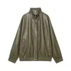Comercio Exterior Transfronterizo Ropa de Mujer Otoño e Invierno 2025 Estilo Europeo y Americano Solapa Manga Larga Chaqueta de Cuero PU Chaqueta para Mujer L52533