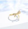 Serie Hada de las Flores Nueva Llegada Anillo Diamante Cuadrado Escalera de Arco Hermoso Lujo Simulación Anillo de Diamante Mujeres Elegantes