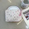 Bolsa Cosmética Linda Azul Caricatura Mini Billetera Algodón Puro Bolsa Pequeña de Tela Auriculares Lápiz Labial Bolsa de Almacenamiento Portátil