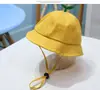 Sombrero Infantil Primavera y Otoño Delgado Protector Solar para Niños y Niñas Guardería Sombrero Amarillo Pequeño Sombrero Solar para Bebé Sombrero de Pescador para Bebé