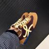 Sapatos Forrest Gump da Coreia do Sul Primavera 2025 Novos Cadarços Sapatos de Treino Alemães Cor de Combinação Versátil Moda Tênis Casual com Solado Macio