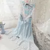 Conjunto de Pijama de Seda Helada Estilo Japonés para Mujer con Tirantes de Lazo Bicolor, Estilo Delgado Dulce y Sexy con Almohadillas en el Pecho, Ropa de Casa