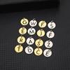 Etiqueta redonda de acero inoxidable europea y americana 26 letras mayúsculas pequeños accesorios colgantes con anilla 12mm cinturón