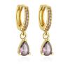 Pendientes de circonita compactos y exquisitos de estilo australiano y francés para mujer, chapados en cobre en oro de 18 quilates, pendientes de lujo ligeros de moda, nuevos productos populares transfronterizos