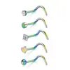 Set Combinado Transfronterizo de Piercings Nasales, Aros Nasales, Set de 21 Piezas con 5 Diamantes, Acero Inoxidable para Piercing Corporal, Set de Joyería Nasal, Decoraciones