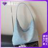 Bolsa Feminina Jeans Popular Deste Ano 2025 Nova Estilo Casual Despojado Grande Capacidade Ombro Único Axila Bolsa Tote de Mão