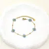 Estilo Ins Design de Nicho Joias de Aço Inoxidável Contas de Pedra Natural Pedras Preciosas Lapidadas Flor Artesanal Pulseira para Mulheres