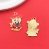 Nuevo estilo chino dios de la riqueza Xingshi plato de bendición pendientes de aleación con gota de aceite diy colgante colgante accesorios de joyería